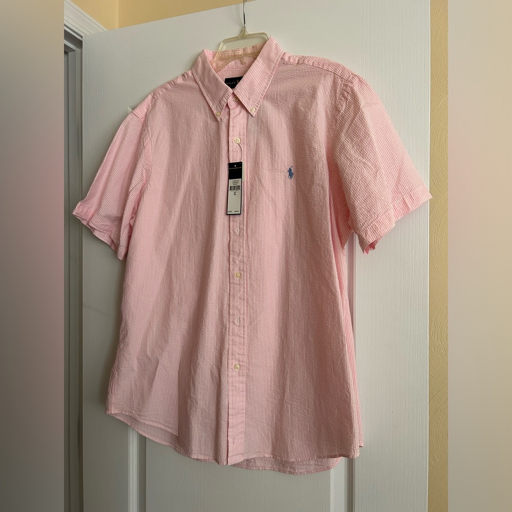 Ralph Lauren Polo pink sear sucker button up